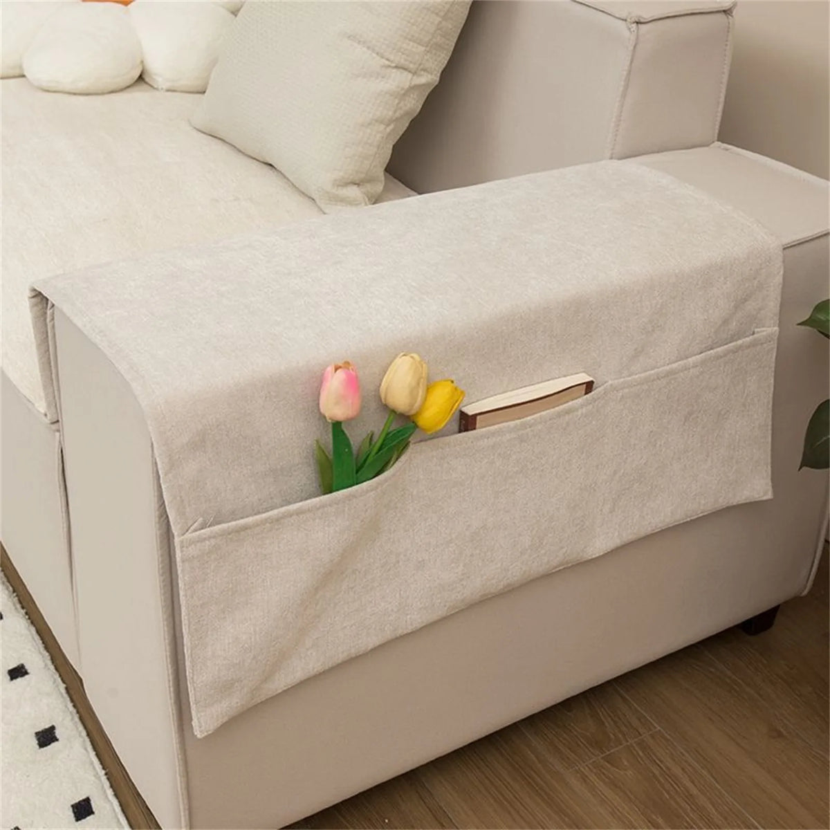 Sofa Armrest Organizer Pouch Sofa Cover Side Pockets For Storage Home Hanging Organizer Magazine Books Snacks Remote Control