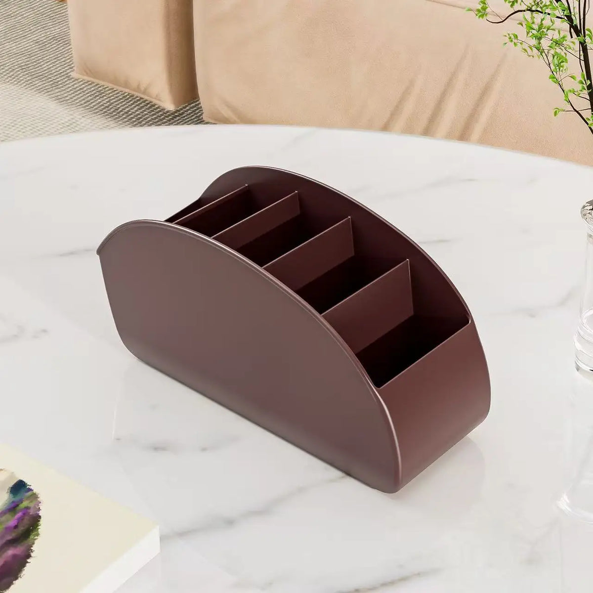 1pc Control Holder - Remote Caddy Tray Organizer for TV, Media Players, Pens, Space-Saving Desktop & Bedside Table Organizer