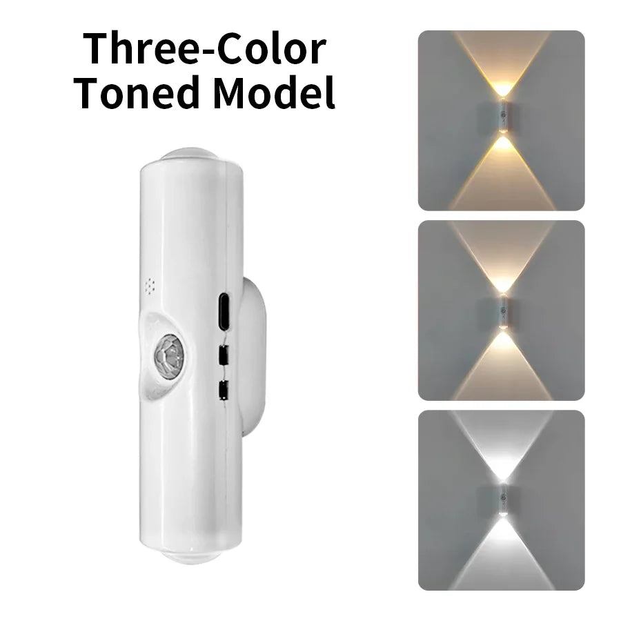 Motion Sensor Night Light 7 Color Change LED Wireless Wall Lamp Magnetic Rechargeable Spotlight for Bathroom Bedroom Living Room