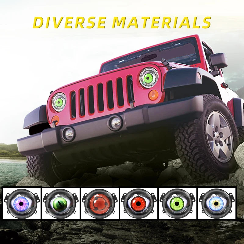 12-36V LED Dynamic Devil Eyes Light Projector 6 Modes Remote Control Car Headlight Fog Light Car Accessories