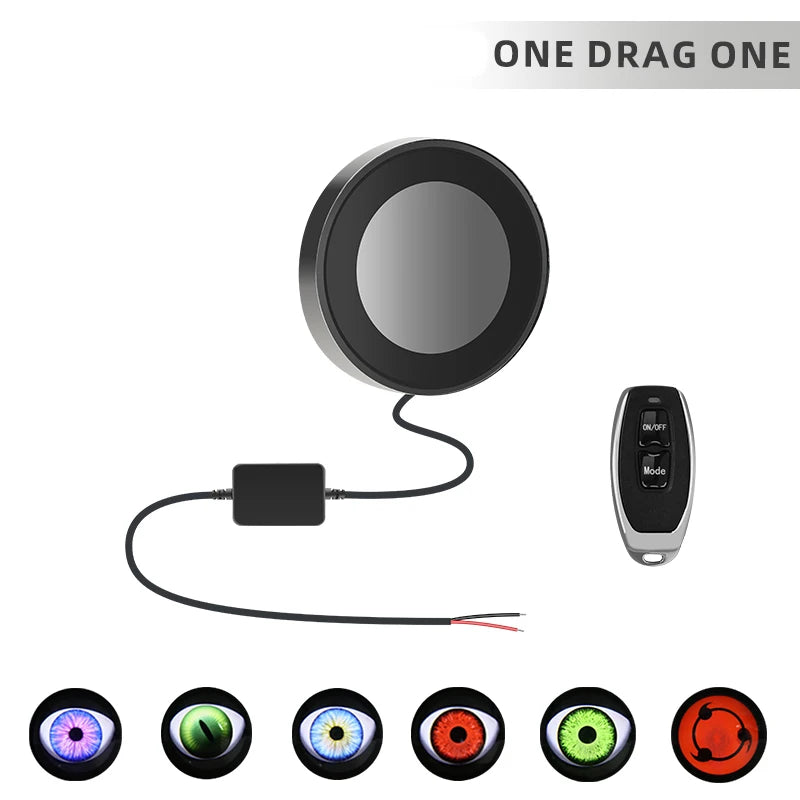 12-36V LED Dynamic Devil Eyes Light Projector 6 Modes Remote Control Car Headlight Fog Light Car Accessories