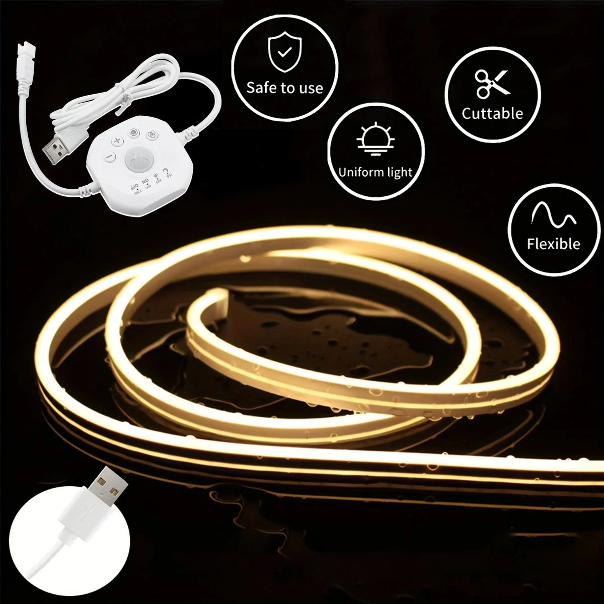 Motion Sensor LED Strip Light Sensor Flowing light strip 120° Motion Sensor Light and Timer Under Bed Lights Under Cabinet Strip