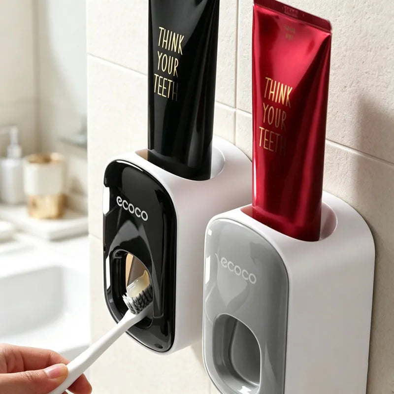 Wall Mount Automatic Toothpaste Dispenser Waterproof Toothpaste Squeezer Bathroom Toothbrush Holder Accessories