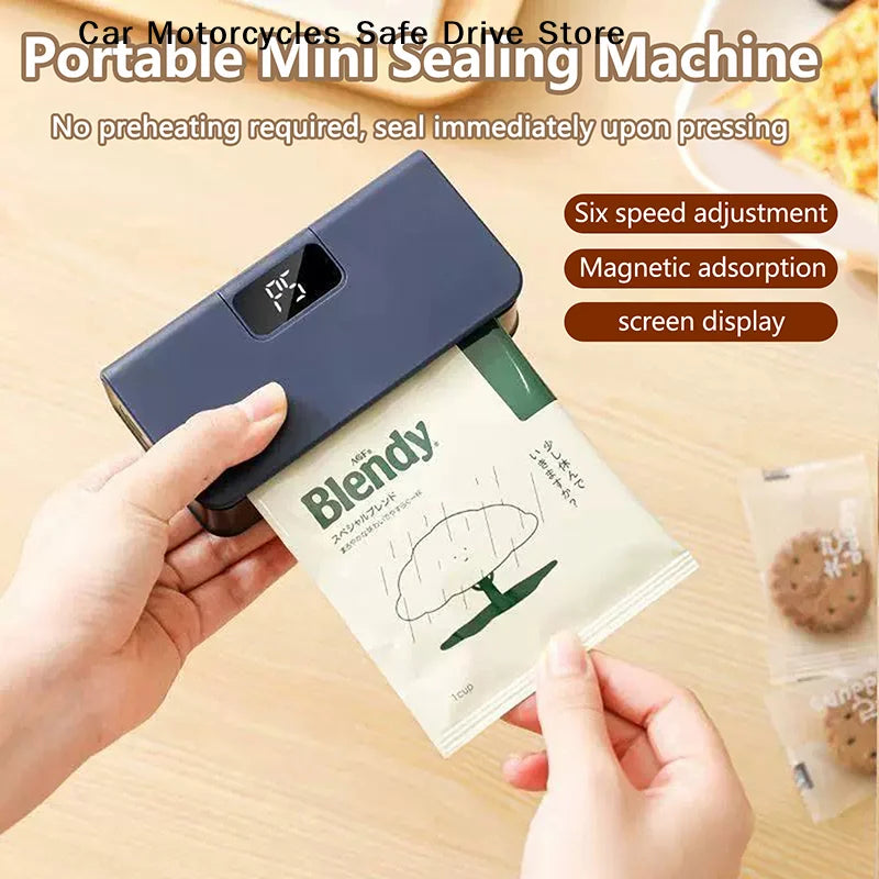 Mini Bag Sealer 2 in 1 Rechargeable Bag Sealer Heat Seal With Cutter and Magnet Bag Resealer Machine for Plastic Bags Snack Bags