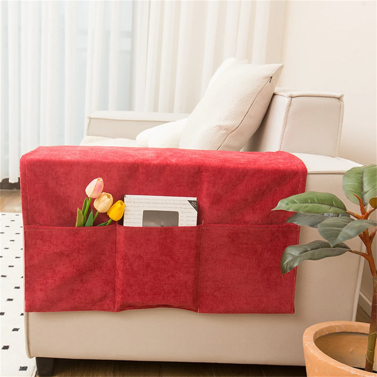 Sofa Armrest Organizer Pouch Sofa Cover Side Pockets For Storage Home Hanging Organizer Magazine Books Snacks Remote Control