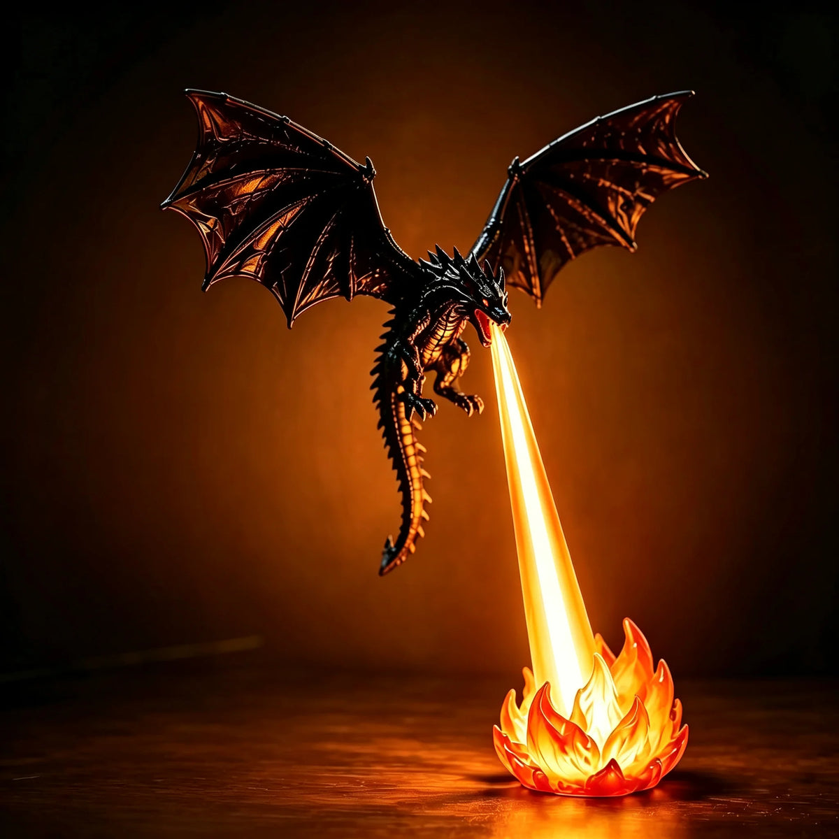 3D Dragon Flame Night Light Halloween Decor LED Flying Dragon Lamp USB Charging 3D Illusion Lamp Desktop Ornament Gift for Kids