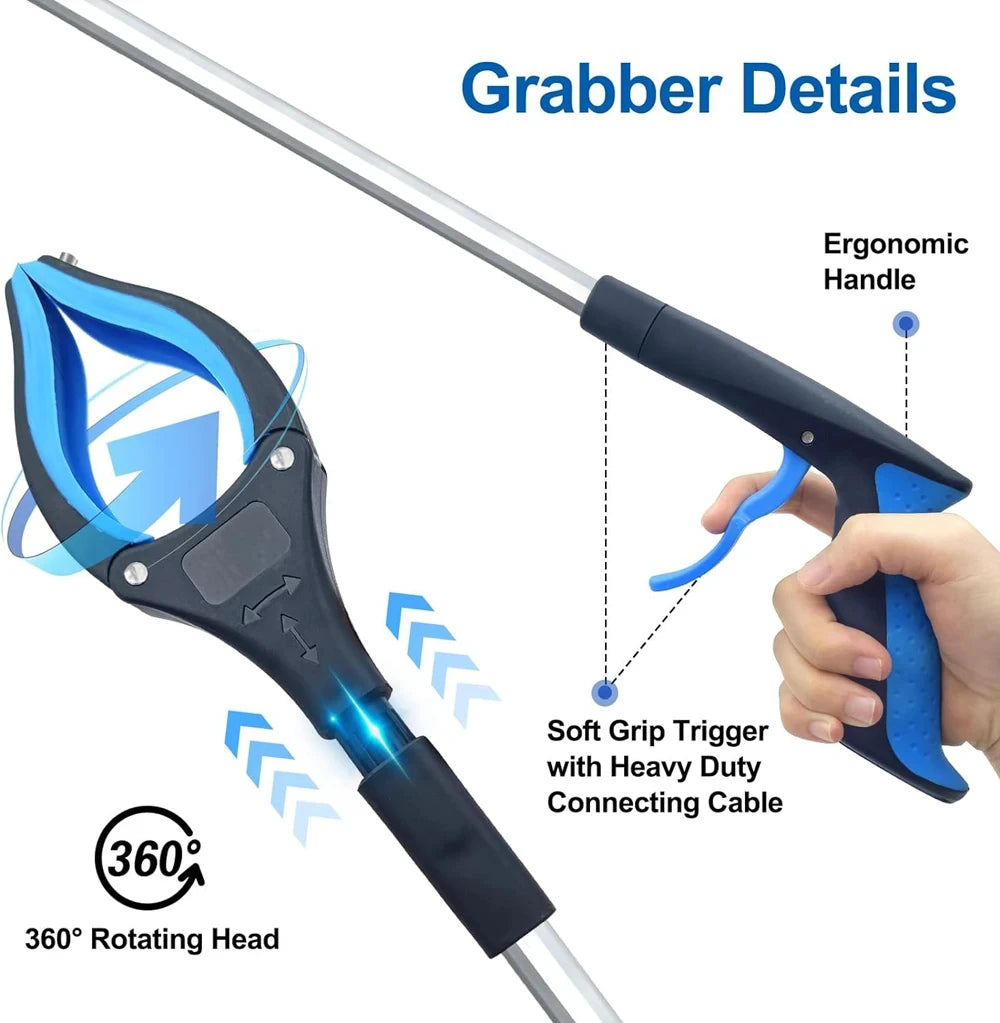 Garbage Picker Gripper With 360 ° Rotating Clip 32 Inch Lightweight Heavy-Duty Elderly Gripper Elderly Grabbing Tool