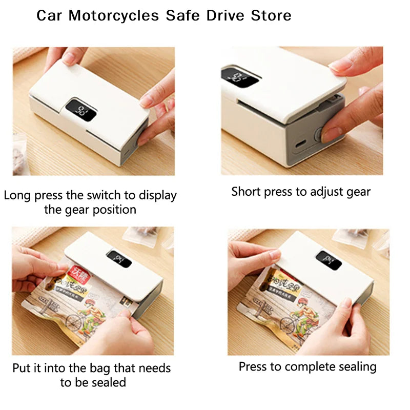 Mini Bag Sealer 2 in 1 Rechargeable Bag Sealer Heat Seal With Cutter and Magnet Bag Resealer Machine for Plastic Bags Snack Bags