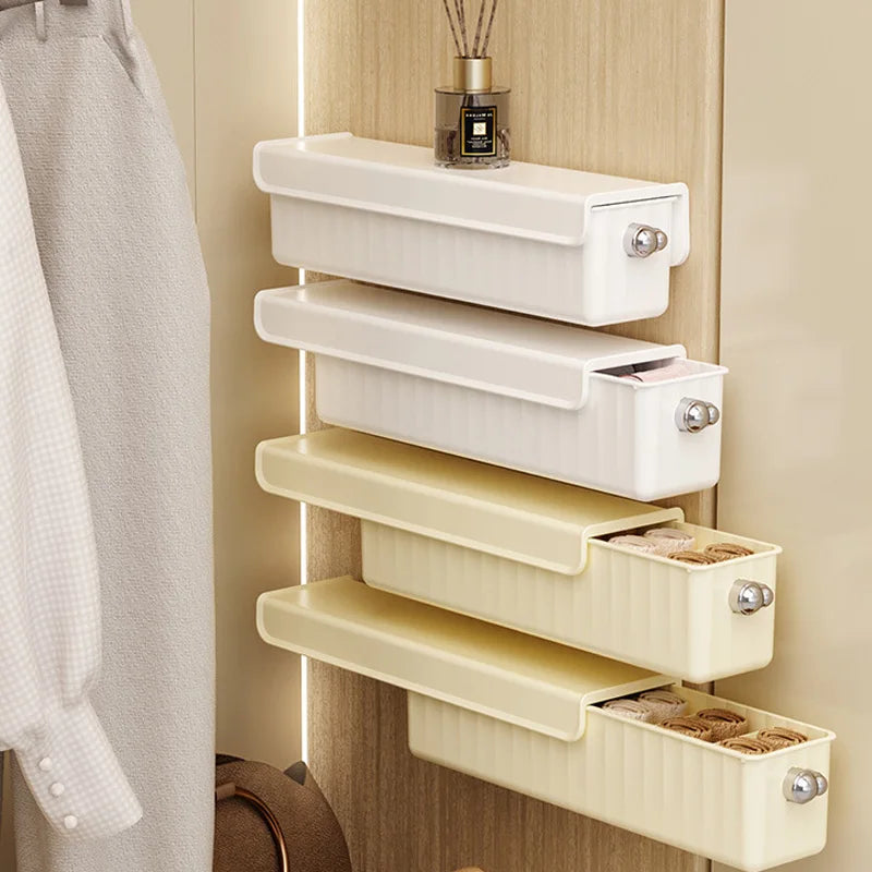1pc Pull-out Underwear Bra Organizer Drawer Socks Storage Box Wall Mounted Panties Boxes Bedroom Closet Organizer Spave Saving