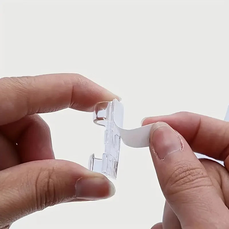 200/10pcs Clear Plastic Cable Clips Transparent Wire Organizers for Wall & Desk Cable Management Adhesive Cord Holders
